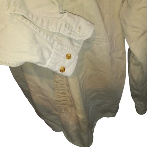 Planet Mars M & M's Vintage Shirt Beige Long Sleeve Collared Mens Medium - Picture 6 of 8